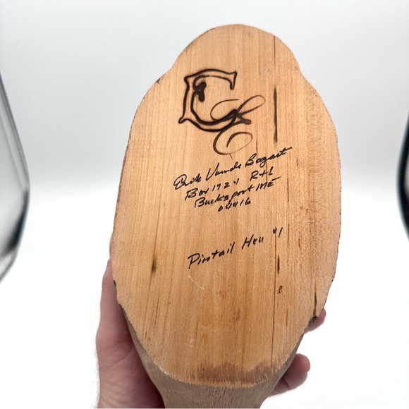 Handmade Folk Art Carved Wood Pintail Duck ERIK VANDE BOGART - Picture 3 of 10